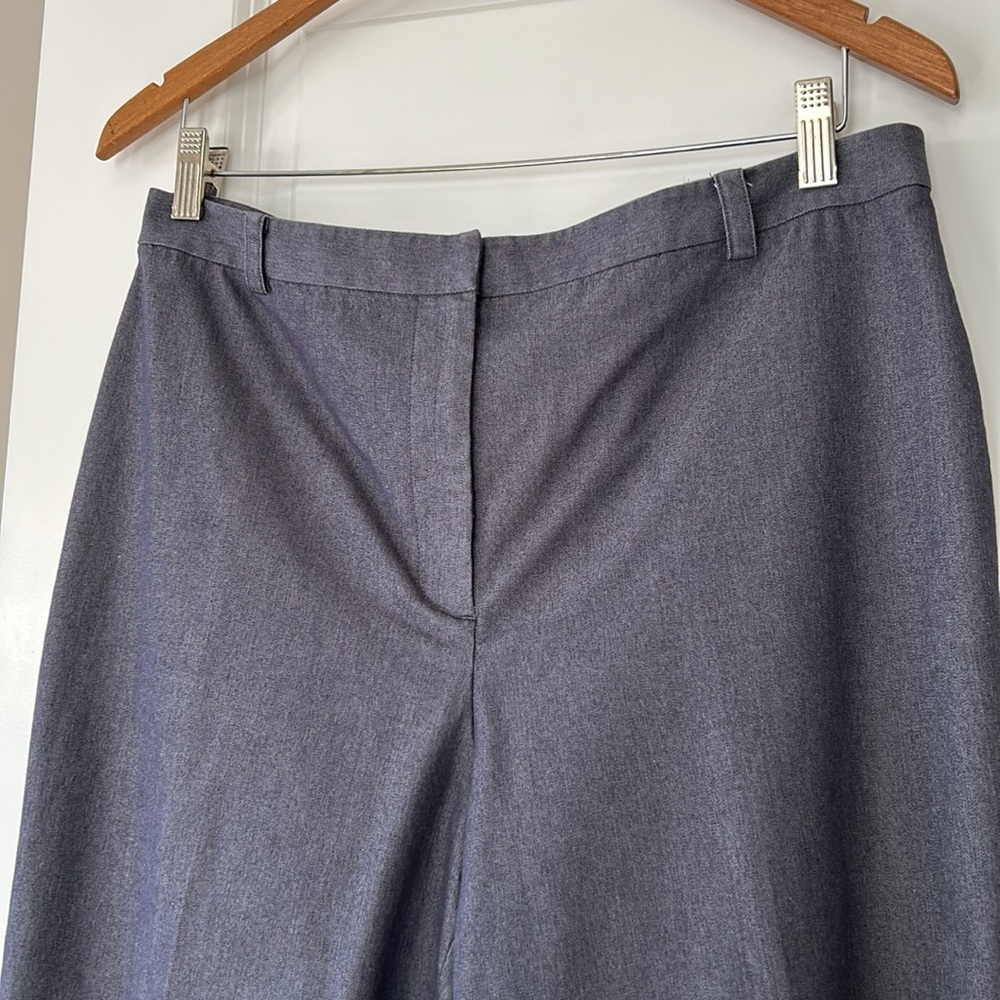 Sigrid Olsen Sport Trousers w Beaded Hems Sz 14 w MEASUREMENTS Grey Flat Front